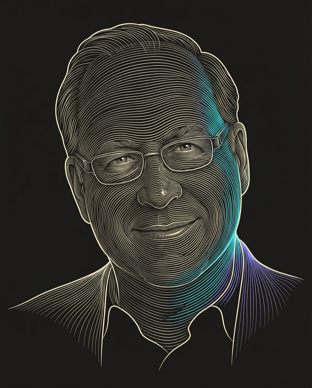Cream line-engraving portrait of Luciano Pesci, CEO at Generates Qualified Leads and Achieves Business Objectives For Emperitas.