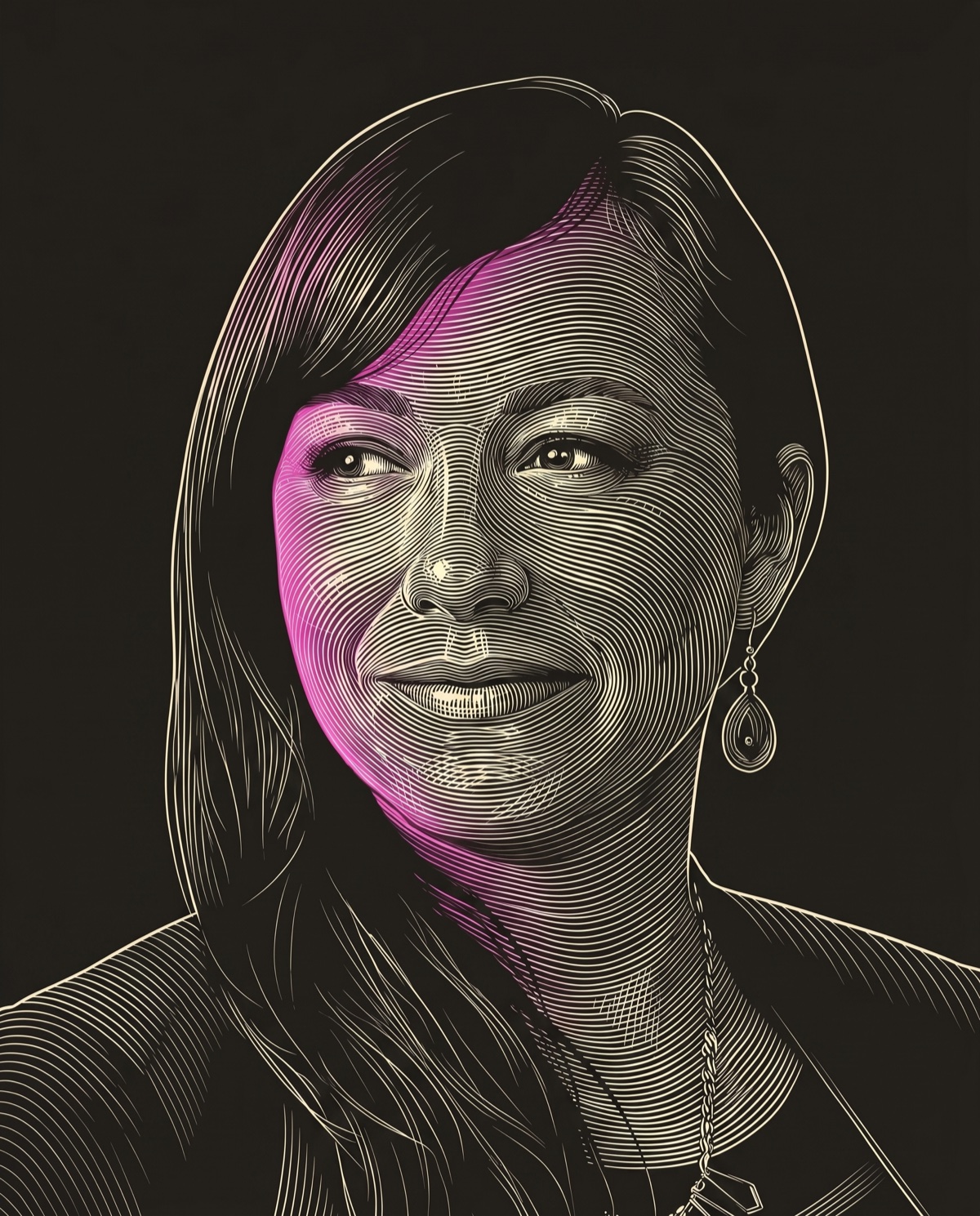 Stevie Case, Chief Revenue Officer of Vanta. Signal-trace portrait.